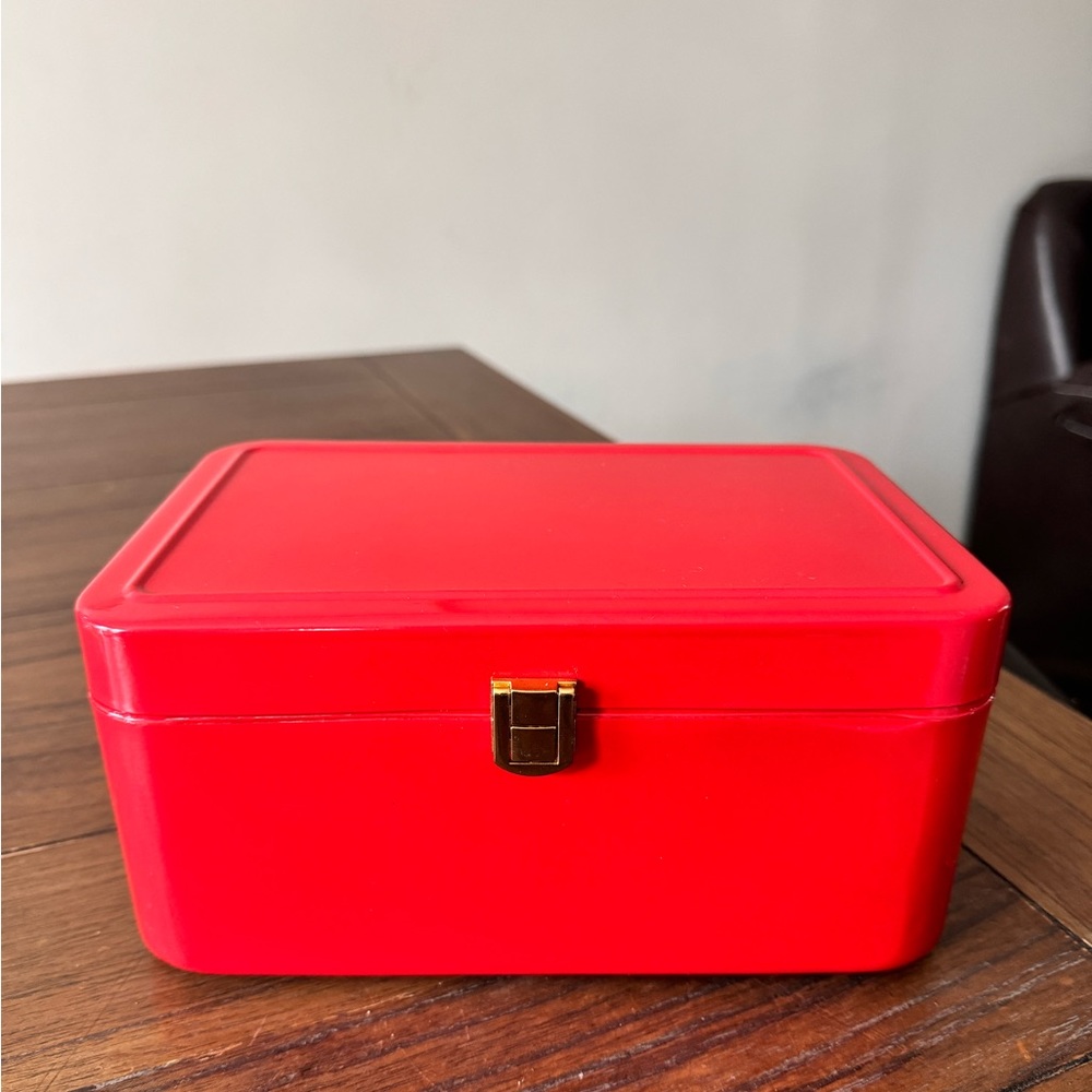 Hearth and Hand Magnolia Metal Latch Box Red/Gold . Valentines Box